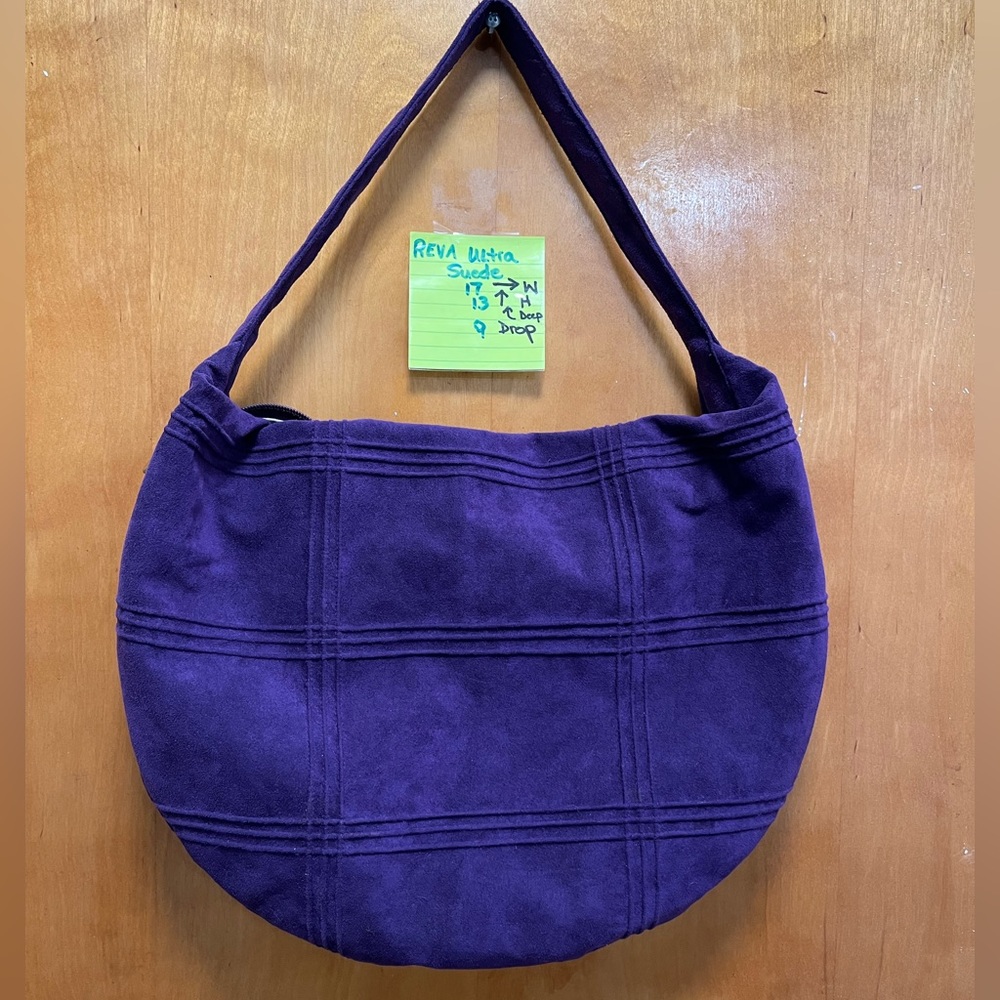 REVA EUC Purple Skinner Ultra Suede Shoulder Bag